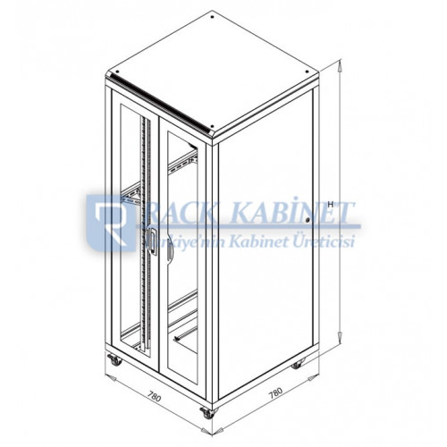 42U SERVER RACK KABİNİ 60cm GENİŞLİK x 60cm DERİNLİK