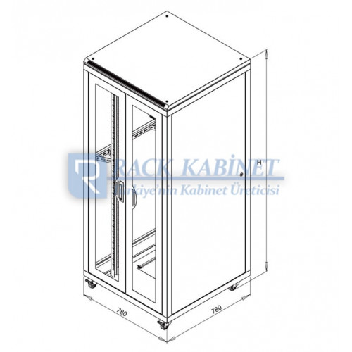 36U SERVER RACK KABİNİ 80cm GENİŞLİK x 80cm DERİNLİK