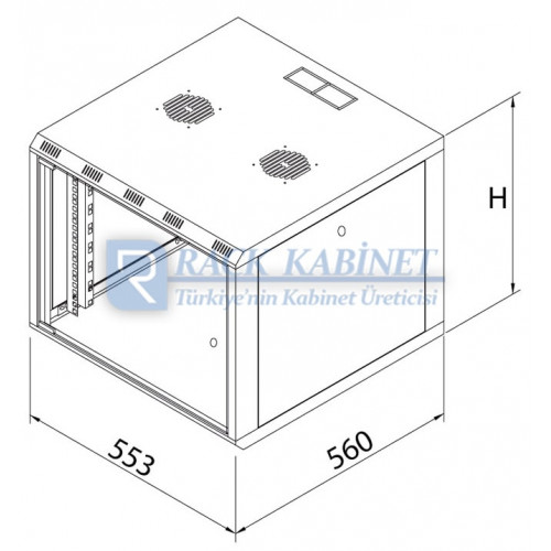 16U DUVAR TİPİ KABİNET 60cm GENİŞLİK x 60cm DERİNLİK