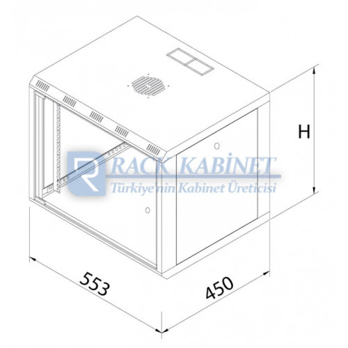 16U DUVAR TİPİ KABİNET 60cm GENİŞLİK x 45cm DERİNLİK