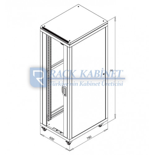 32U SERVER RACK KABİNİ 60cm GENİŞLİK x 80cm DERİNLİK