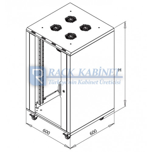 16U EASY RACK KABİNİ 60cm GENİŞLİK x 60cm DERİNLİK