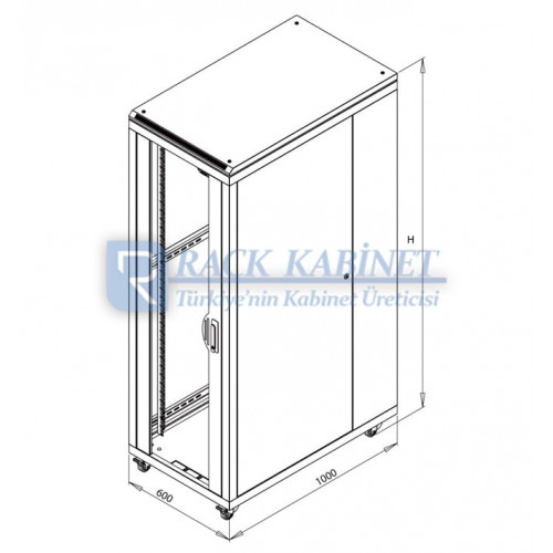 16U SERVER RACK KABİNİ 60cm GENİŞLİK x 100cm DERİNLİK