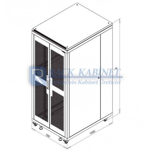 42U SERVER RACK KABİNET 80cm GENİŞLİK x 100cm DERİNLİK